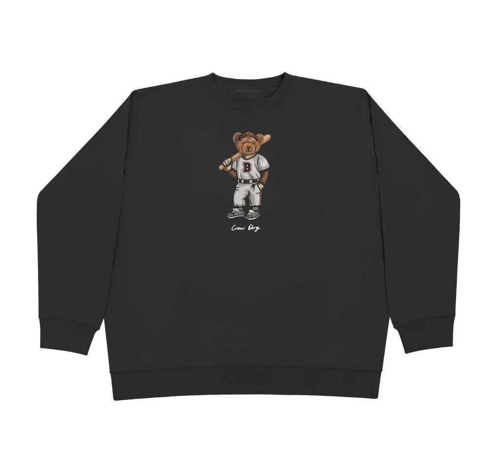 Embroidered Brown Baseball Crewneck