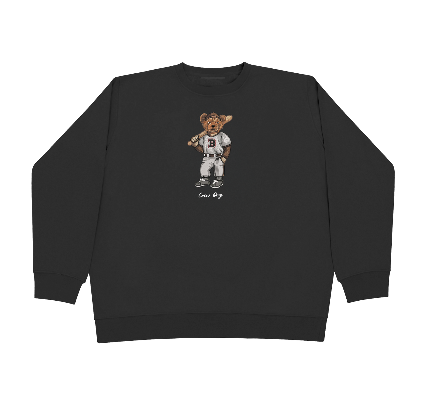 Embroidered Brown Baseball Crewneck