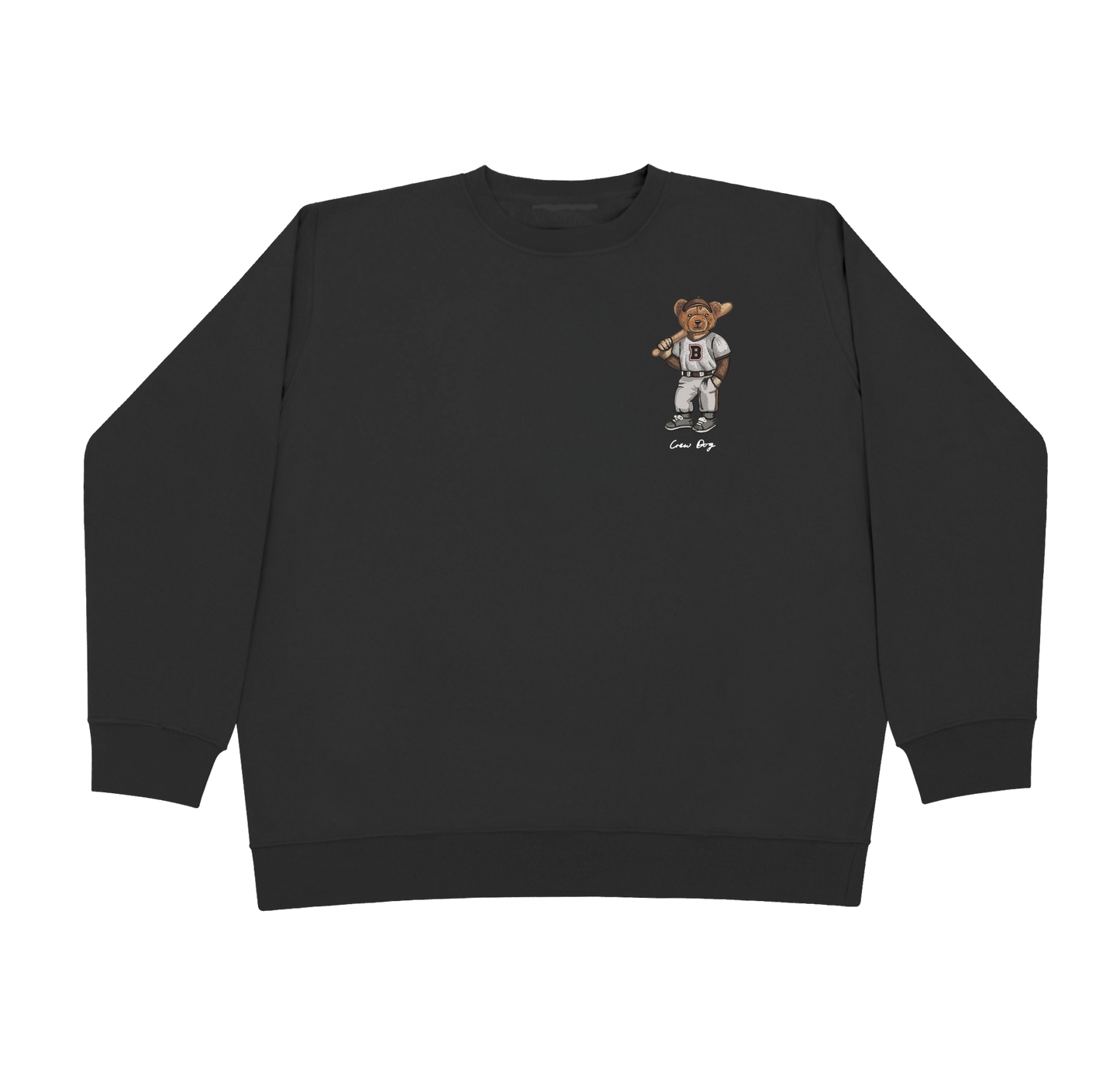 Embroidered Brown Baseball Crewneck