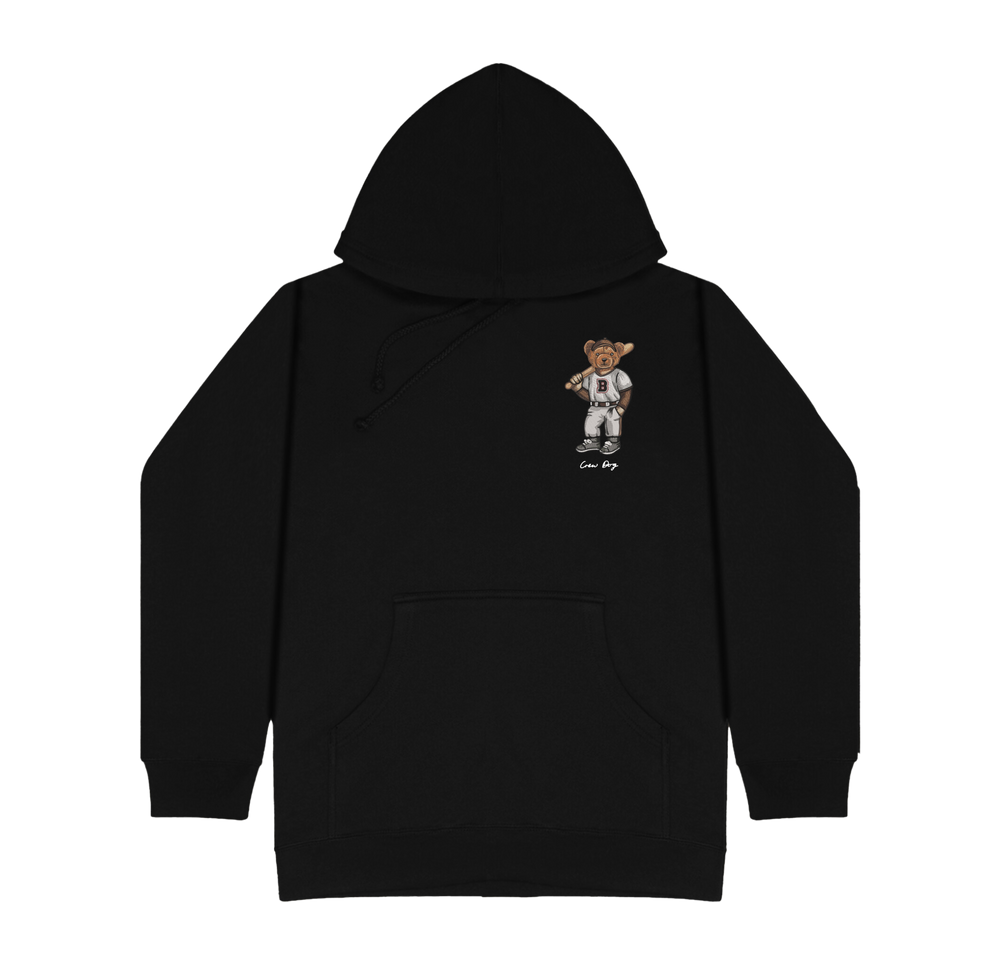 Embroidered Brown Baseball Hoodie