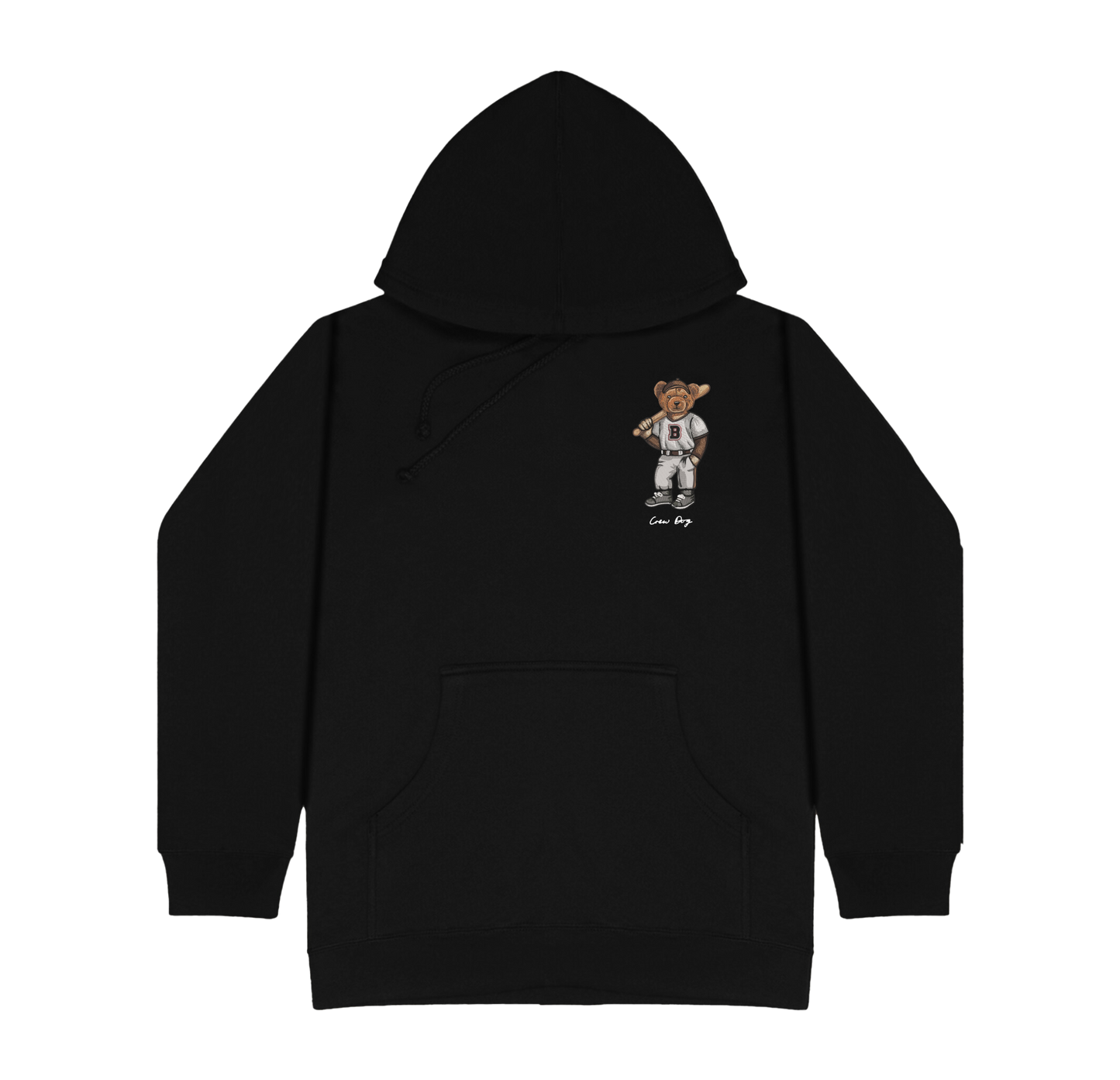 Embroidered Brown Baseball Hoodie