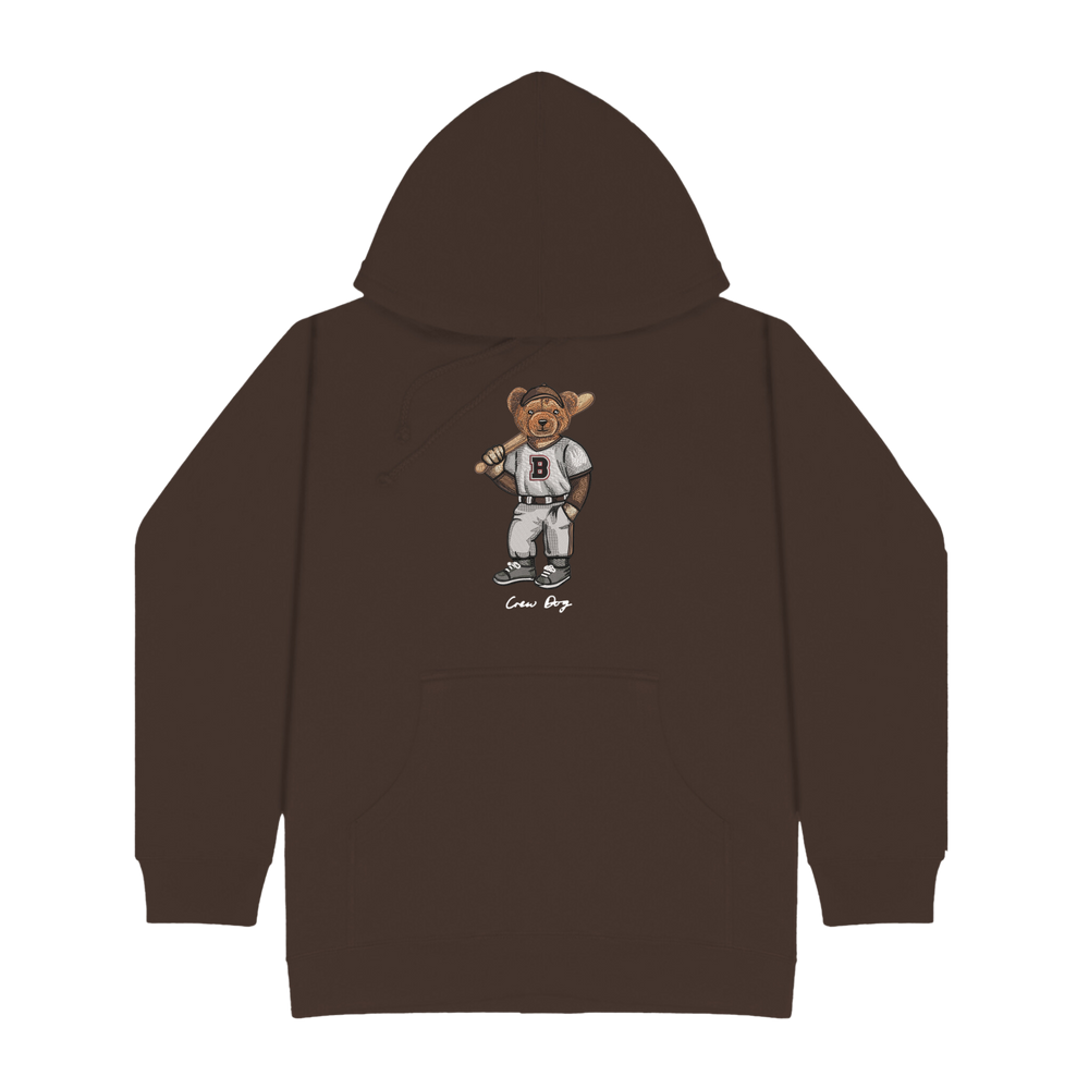 
                      
                        Embroidered Brown Baseball Hoodie
                      
                    