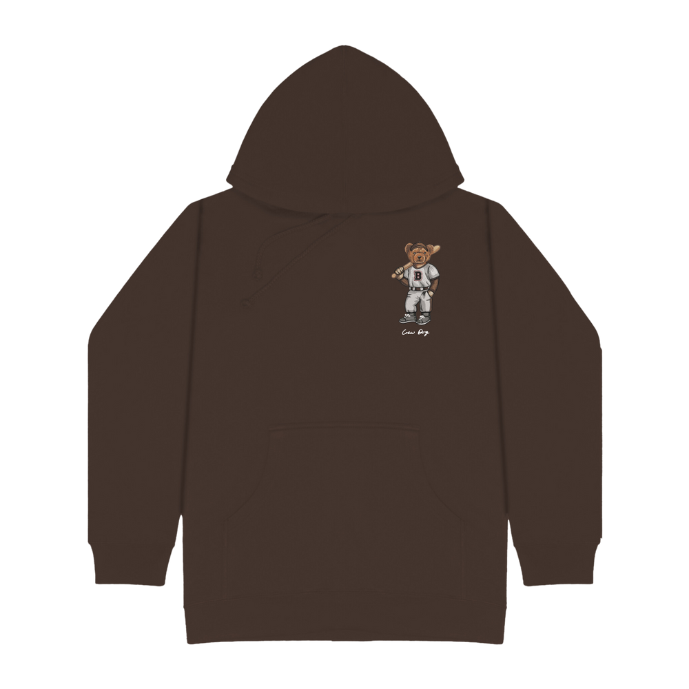 
                      
                        Embroidered Brown Baseball Hoodie
                      
                    