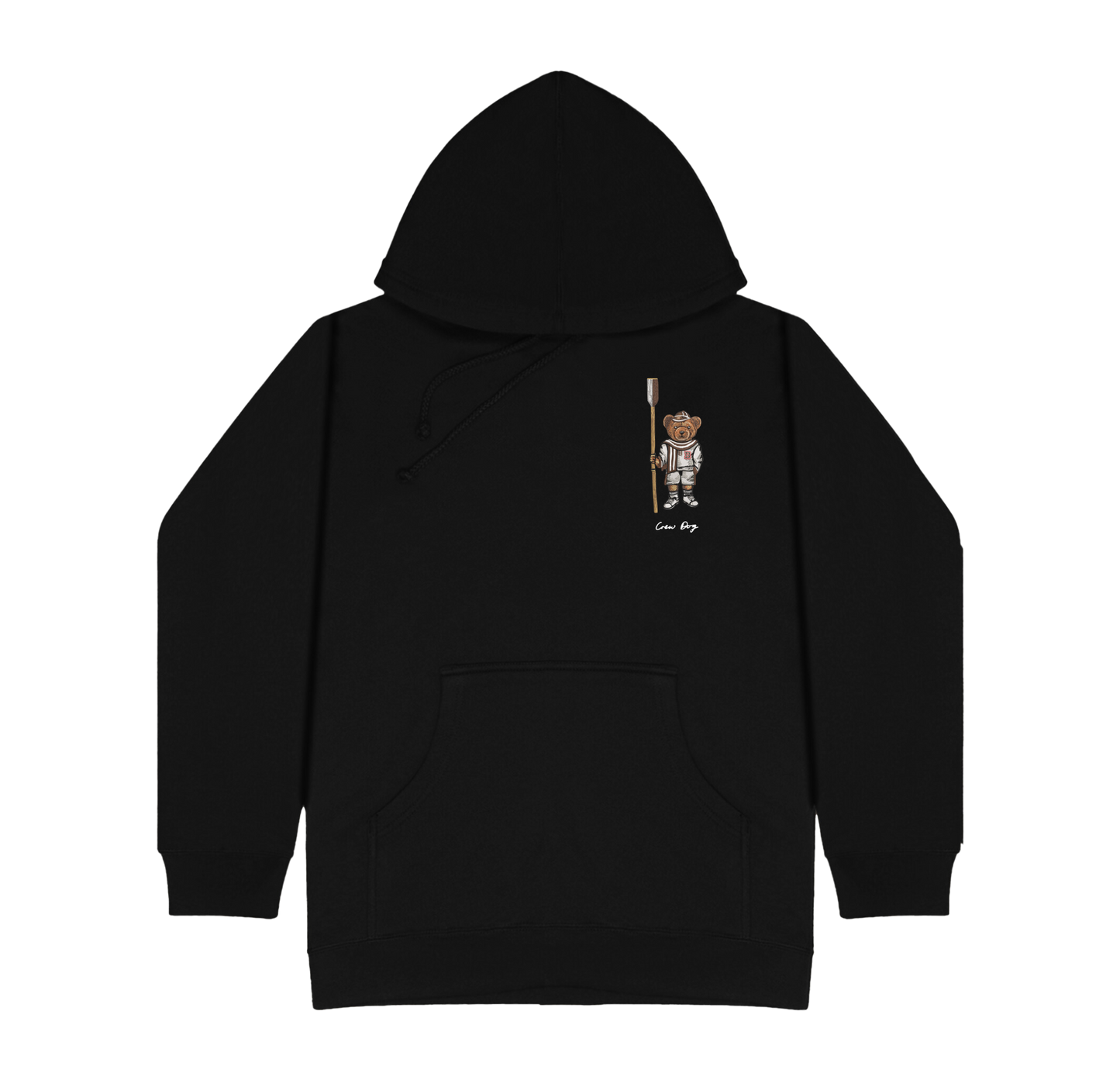 Embroidered Brown Crew Hoodie