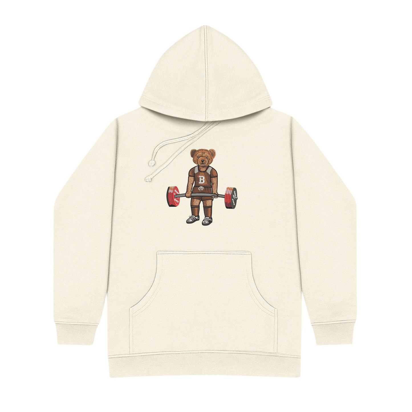 Brown Deadlifting Embroidered Hoodie