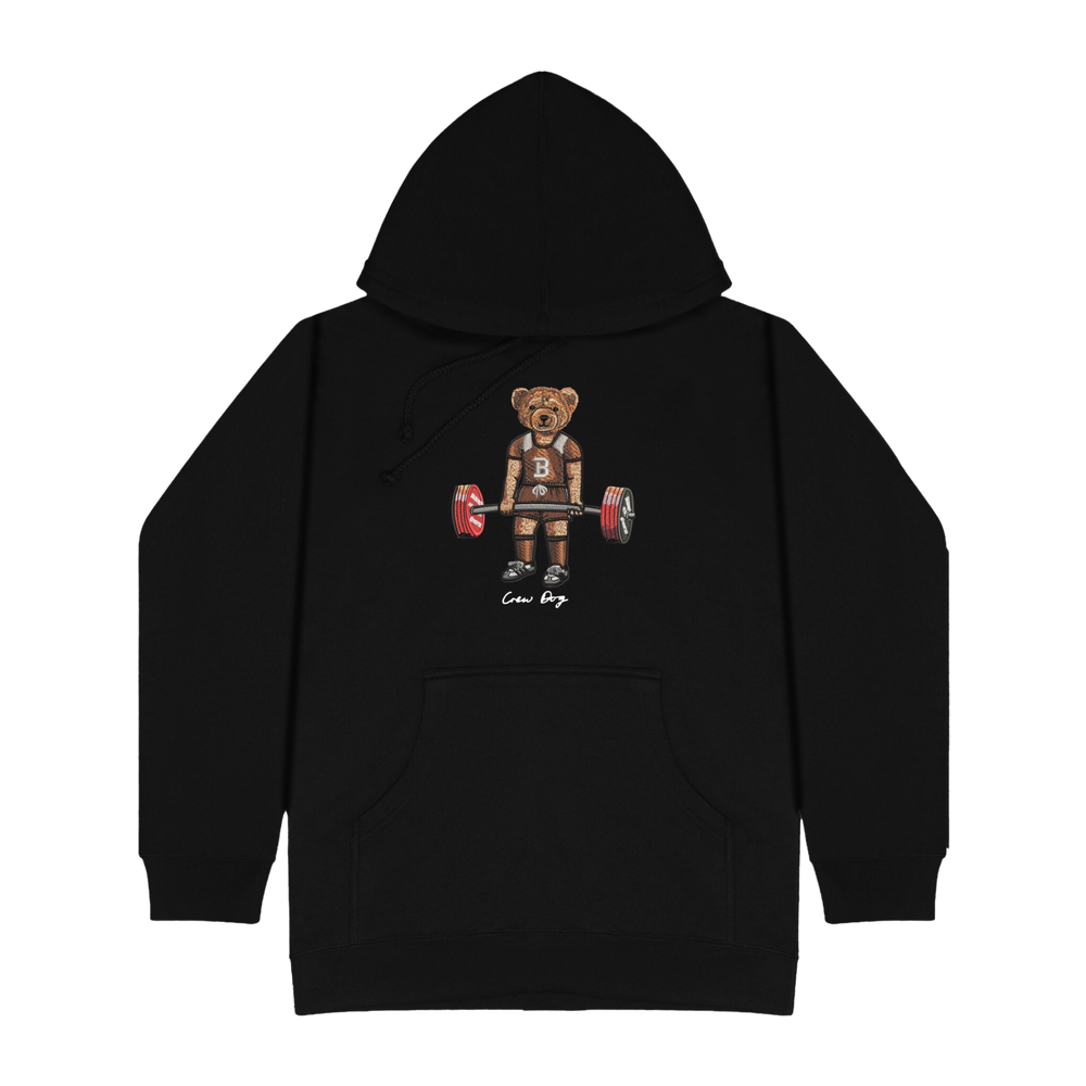 Embroidered Brown Deadlifting Hoodie