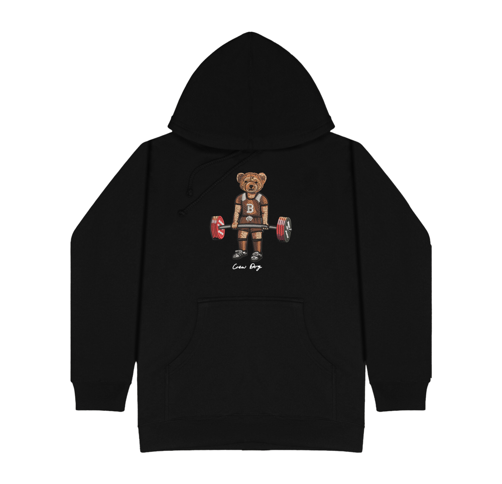 Embroidered Brown Deadlifting Hoodie