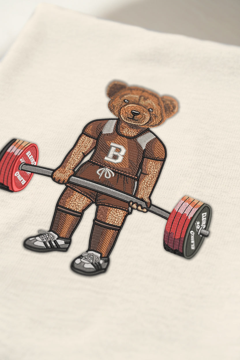 Brown Deadlifting Embroidered Hoodie