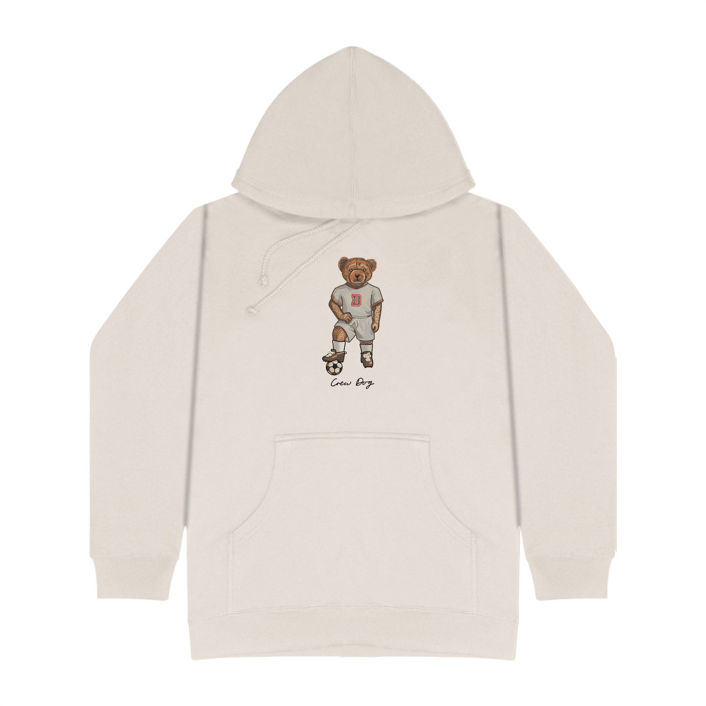 Embroidered Brown Soccer Hoodie