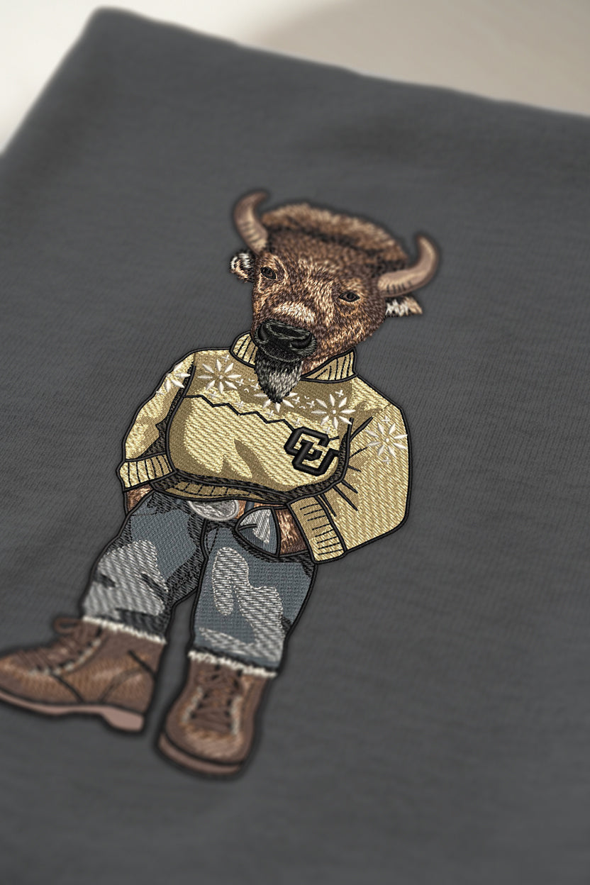 CU Boulder Original Embroidered Crewneck