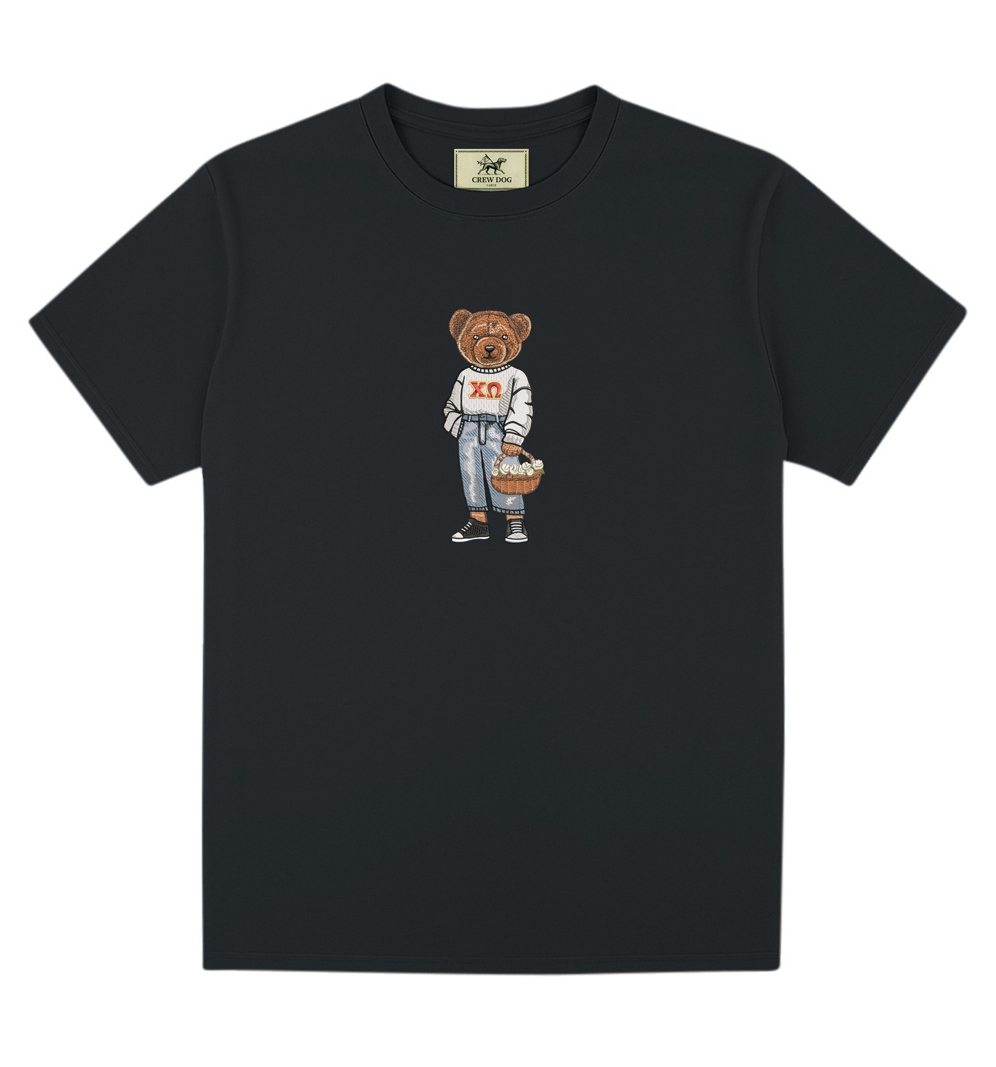 Chi Omega Flowers Embroidered Tee