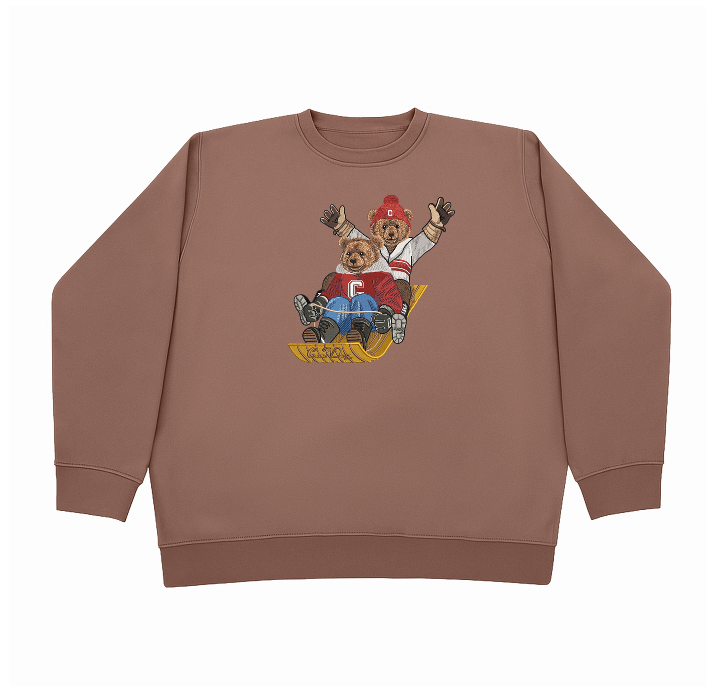 Cornell University Sledding Embroidered Crewneck