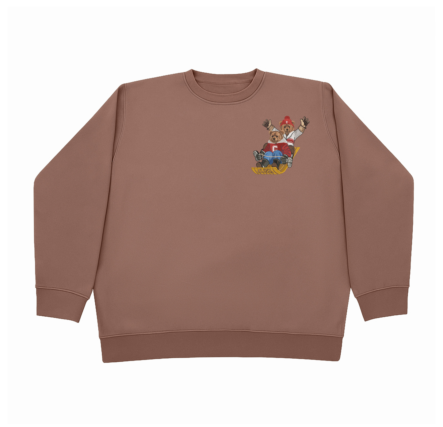 Cornell University Sledding Embroidered Crewneck