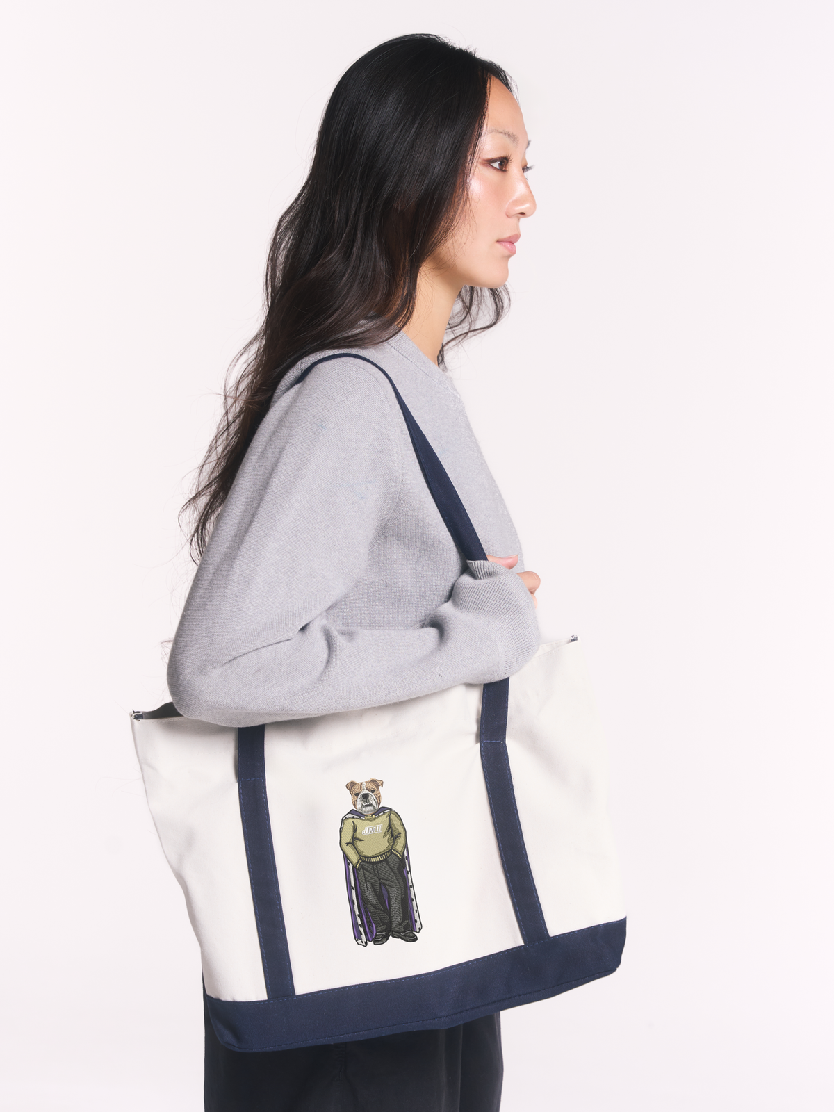 JMU Live Dog Embroidered Tote Bag