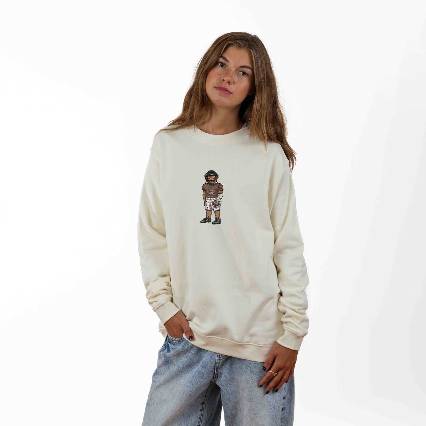Brown Football Crewneck
