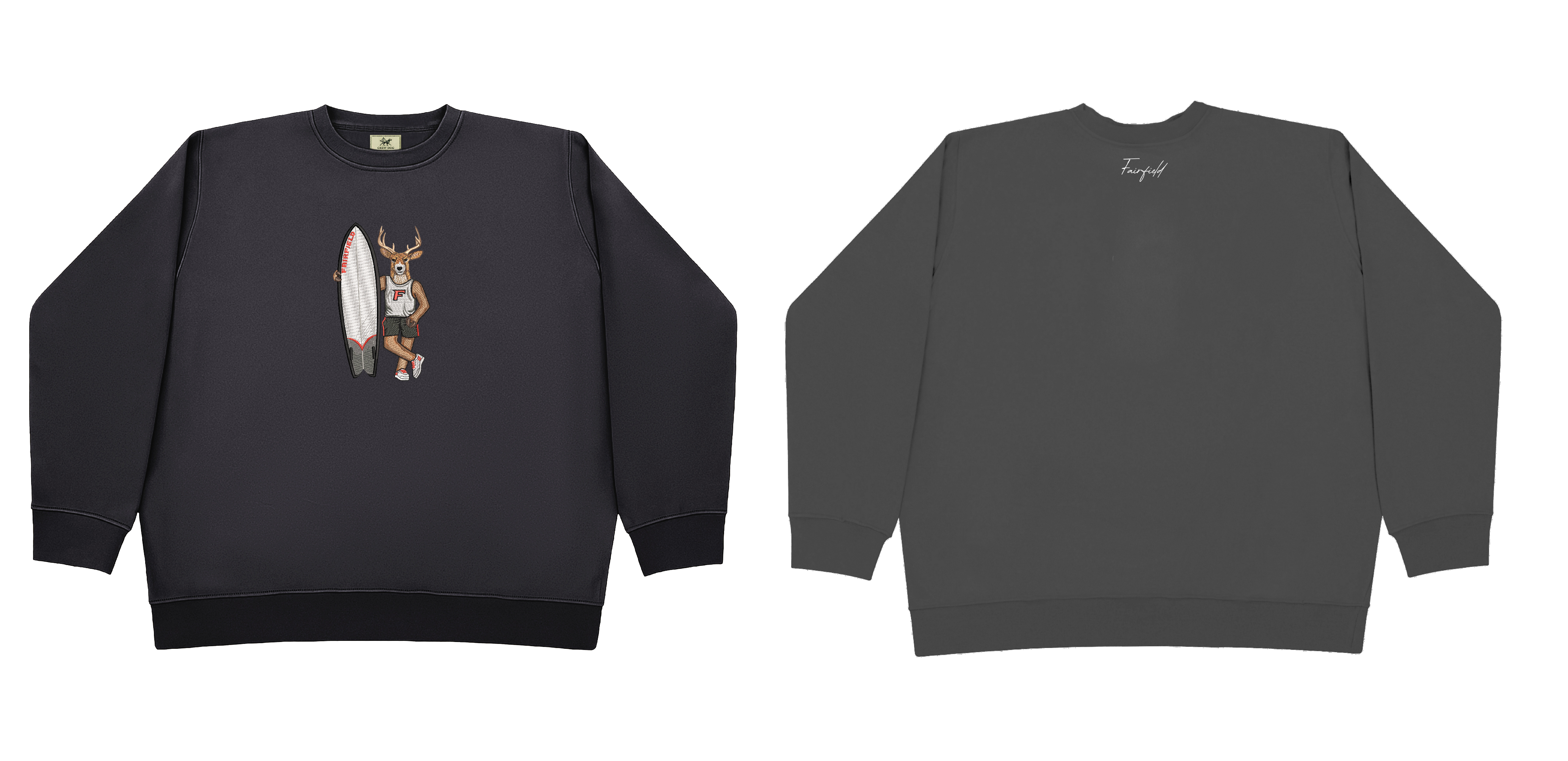 Fairfield Surfboard Embroidered Crewneck – Crew Dog