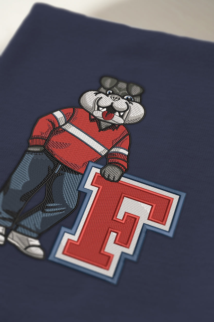 Fresno State Letter Embroidered Crewneck