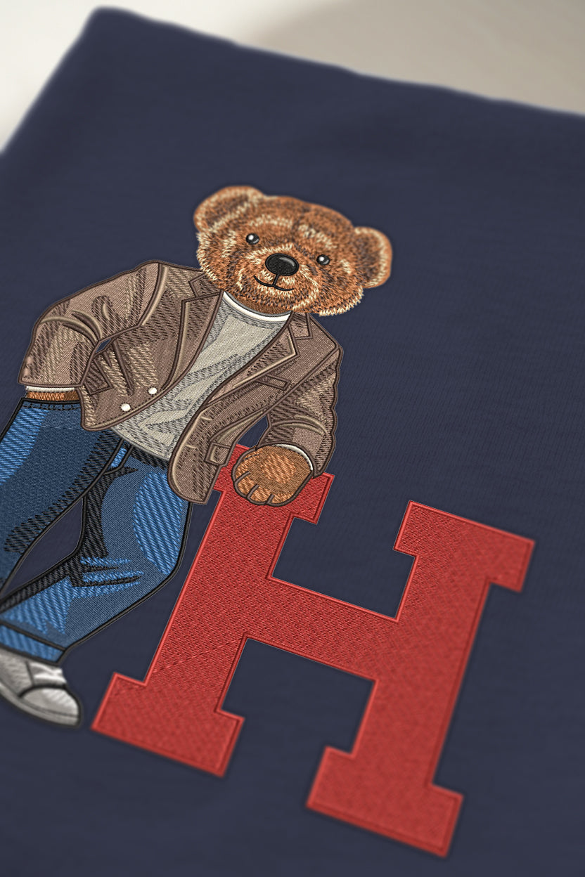 Harvard Big Letter Embroidered Crewneck