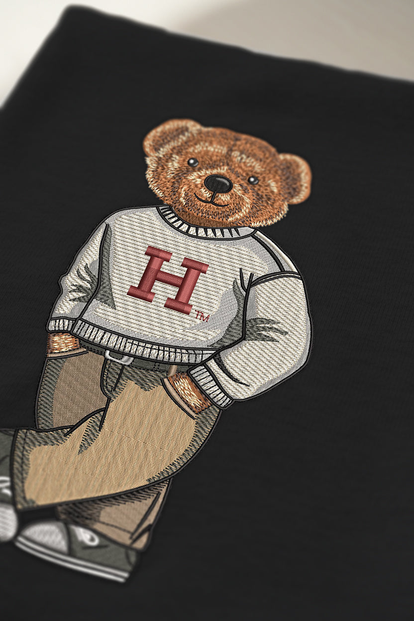 Harvard Cream Sweater Embroidered Tee