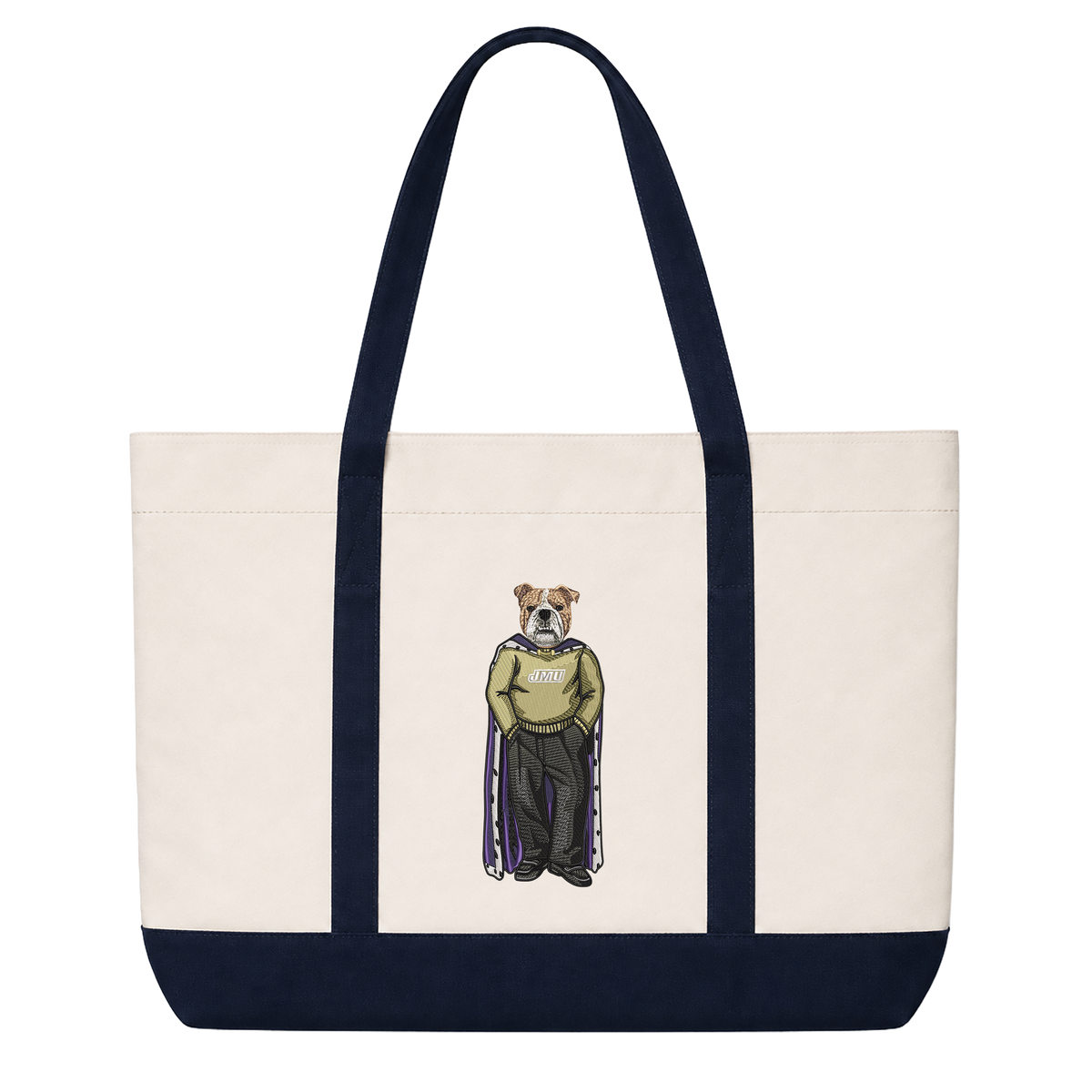 JMU Live Dog Embroidered Tote Bag