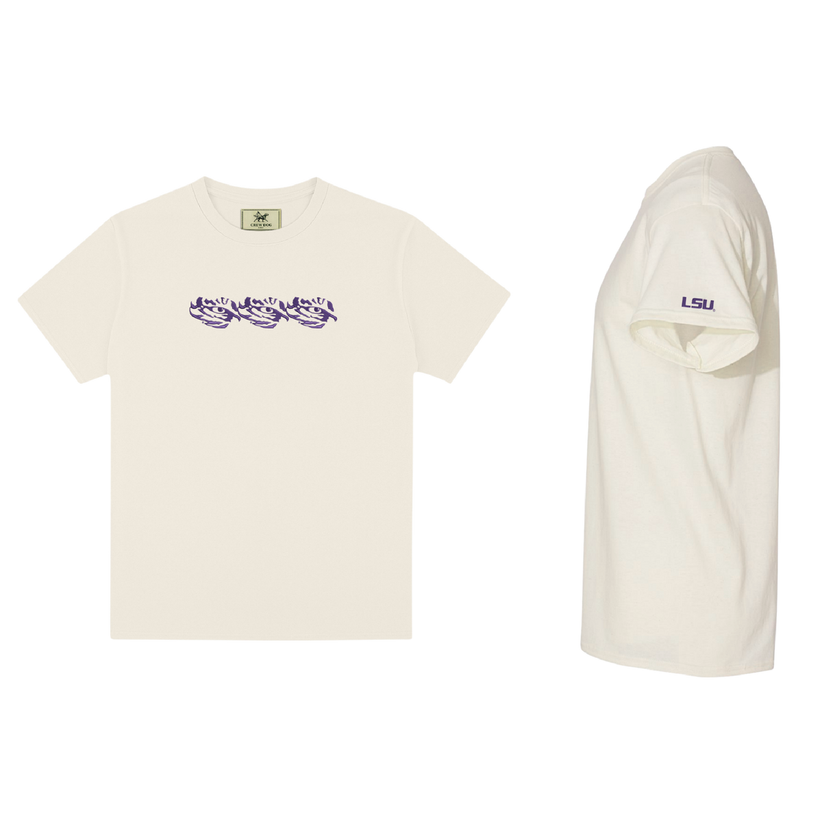 LSU 3 Tiger Eyes Embroidered Tee