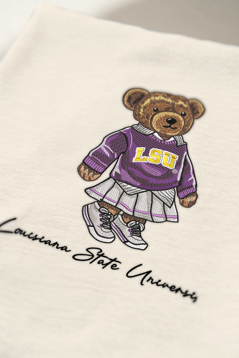 LSU Teddy Embroidered Tee