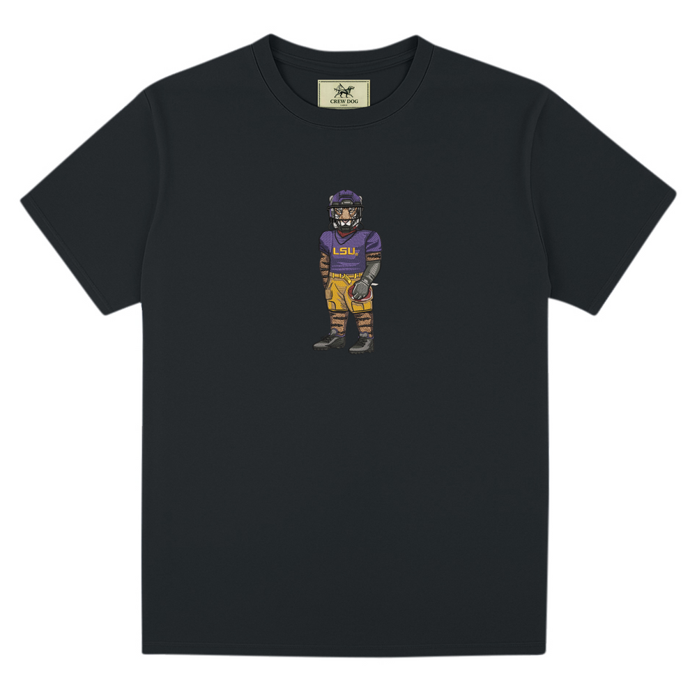 LSU Football Embroidered Tee
