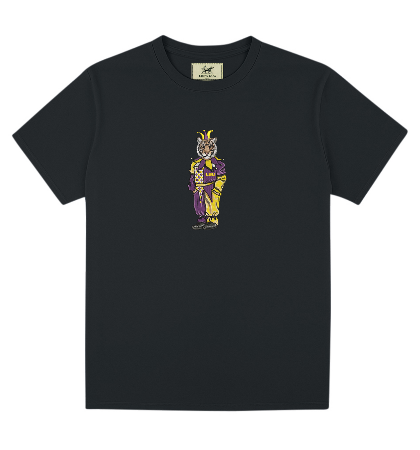 LSU Mardi Gras Jester Embroidered Tee