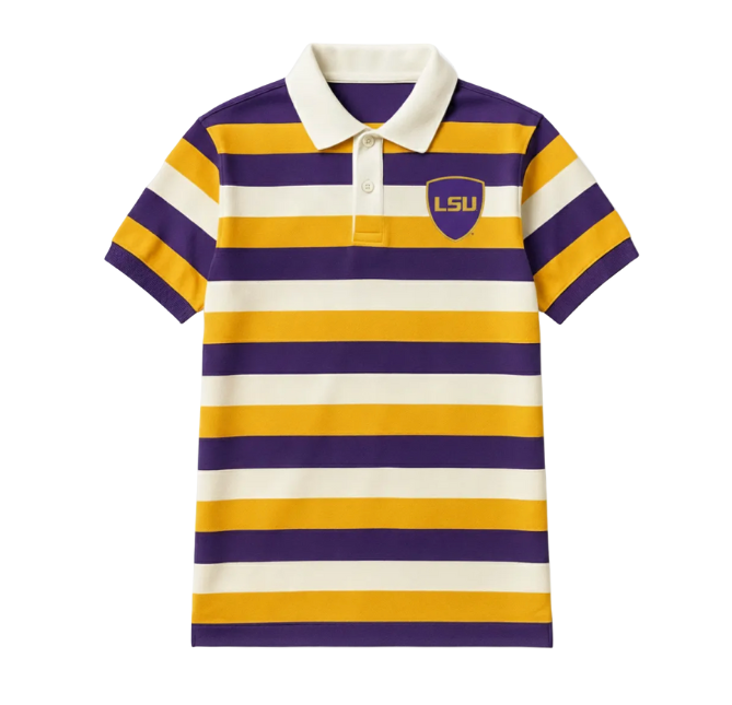 LSU Stripe Polo