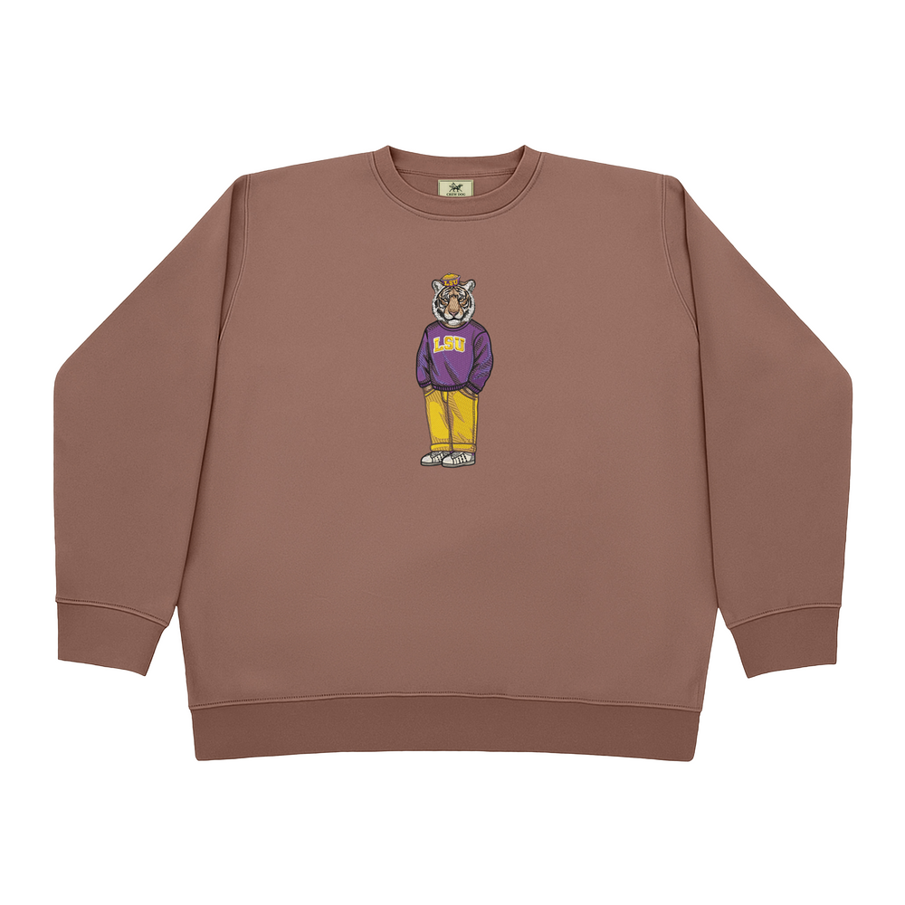 LSU Vault Hat Embroidered Crewneck
