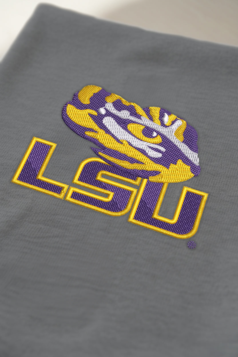 LSU Half Face Crewneck