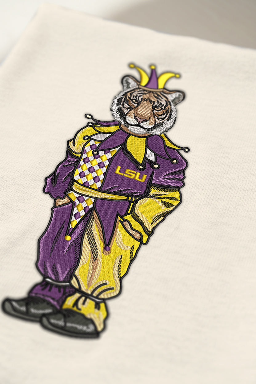LSU Mardi Gras Jester Embroidered Hoodie
