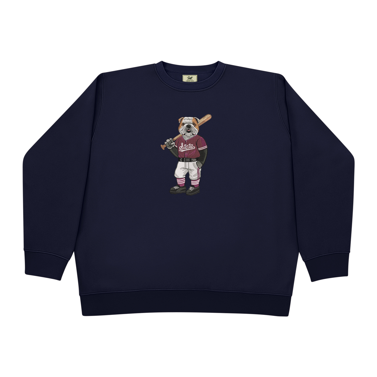 MS State Baseball Embroidered Crewneck