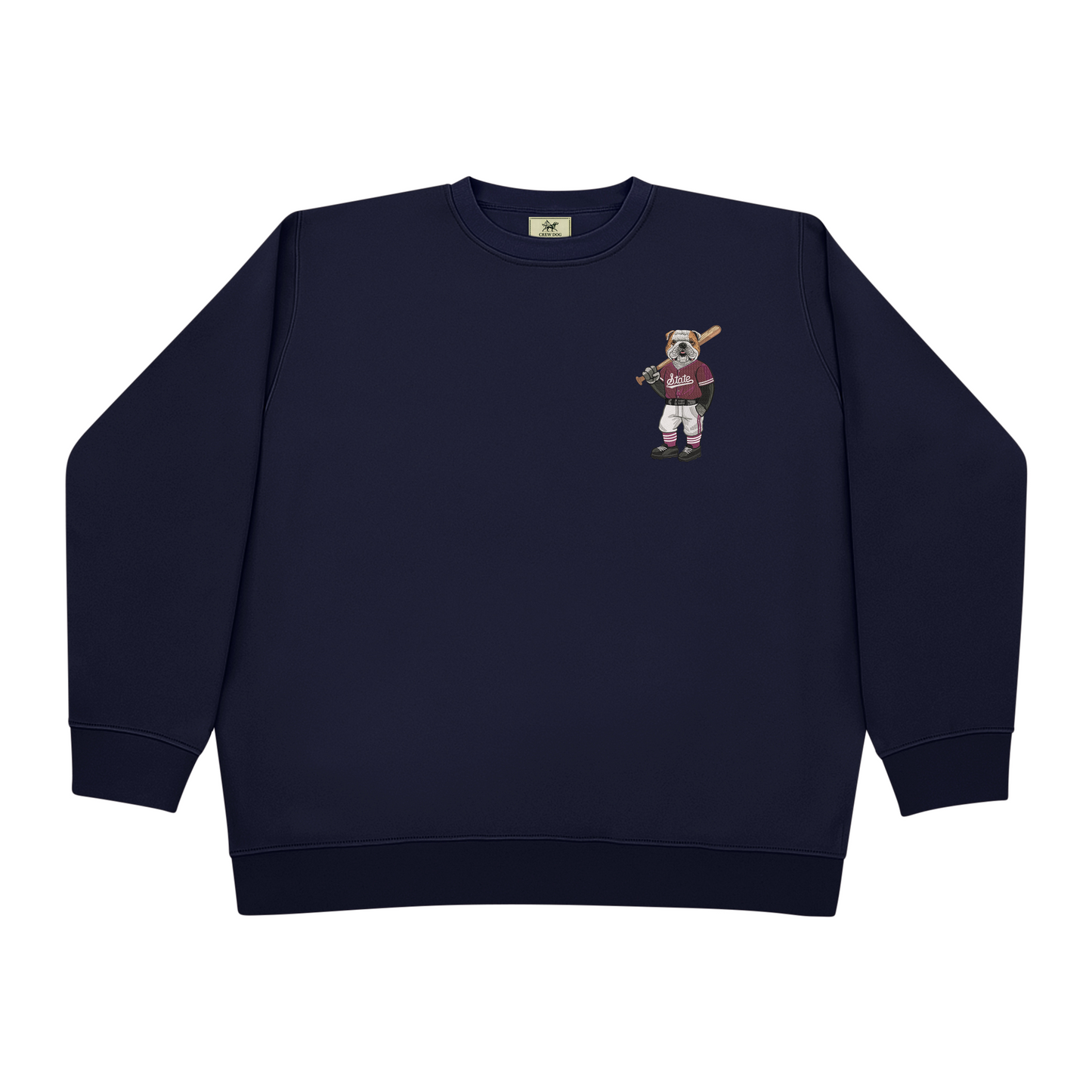 MS State Baseball Embroidered Crewneck