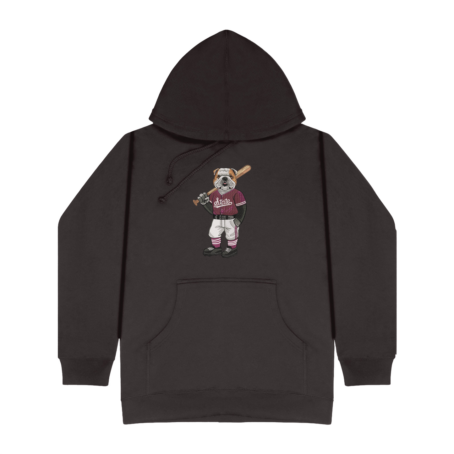 MS State Baseball Embroidered Hoodie