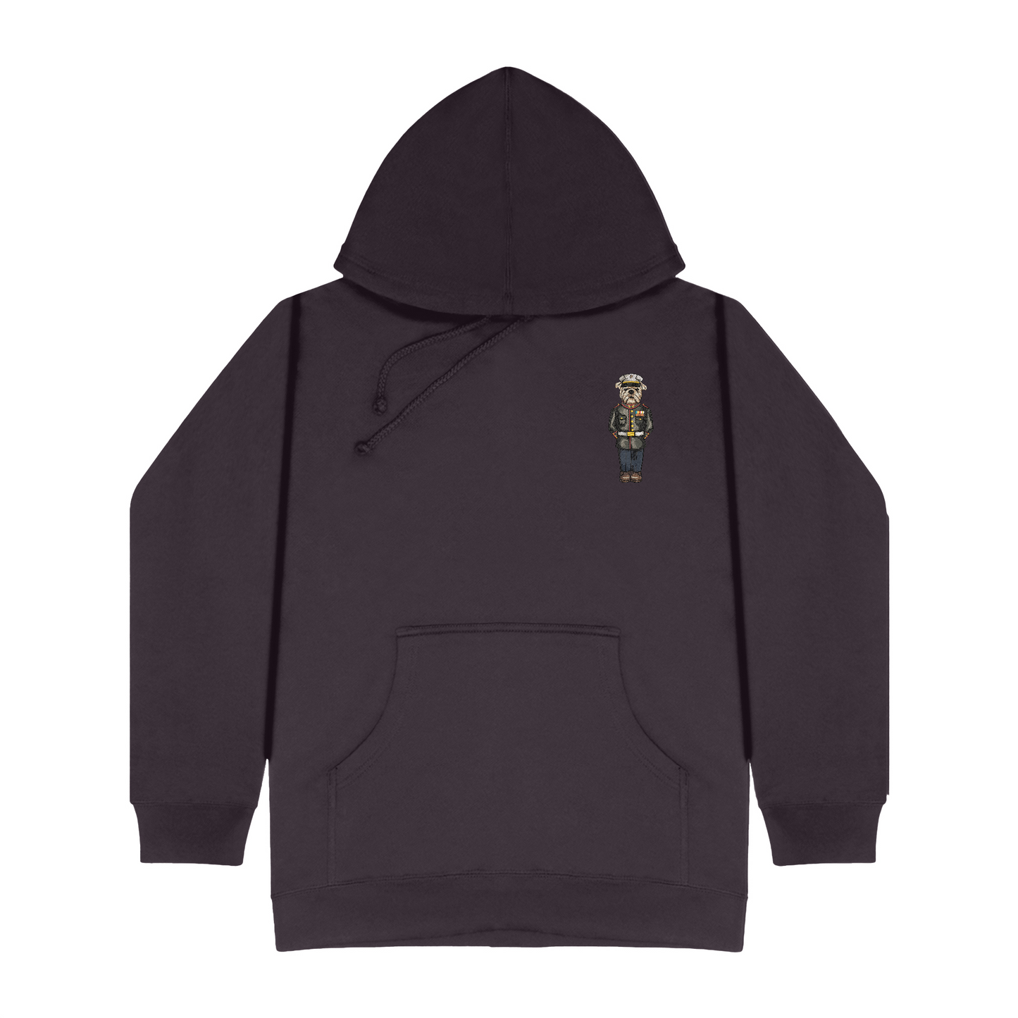 Brown Crew Embroidered Hoodie Charcoal Heather / Center / 2XL