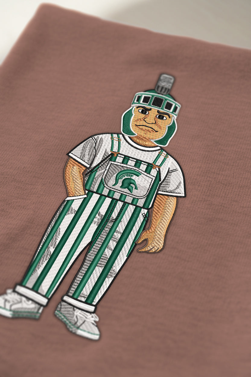 Michigan State Overalls Embroidered Crewneck