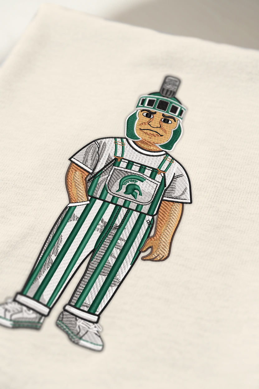 Michigan State Overalls Embroidered Hoodie