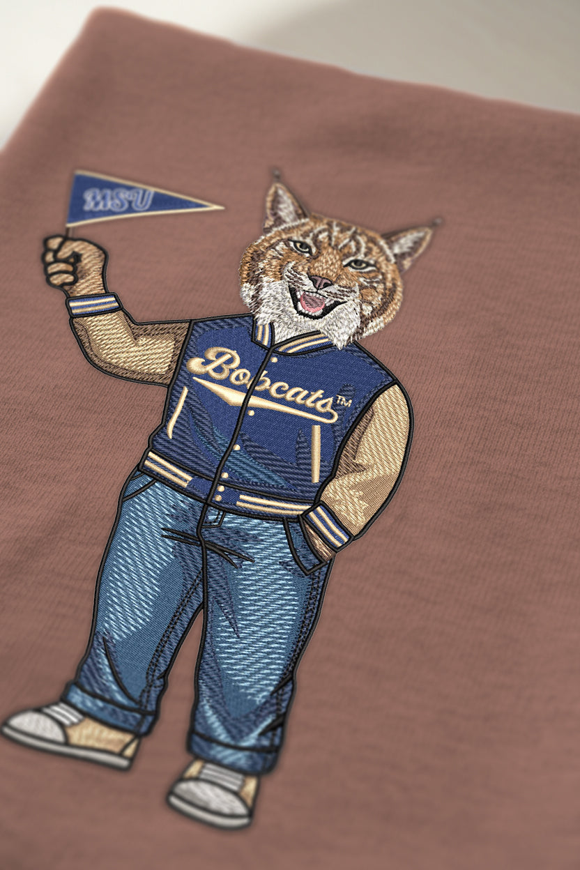 Montana State Pennant Flag Embroidered Crewneck