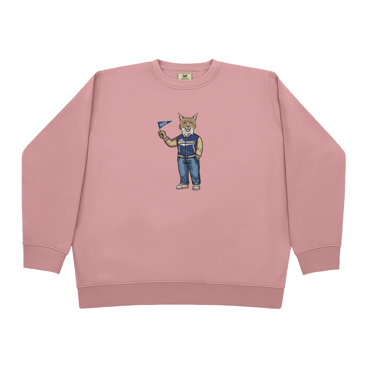 Montana State Pennant Flag Pink Crewneck