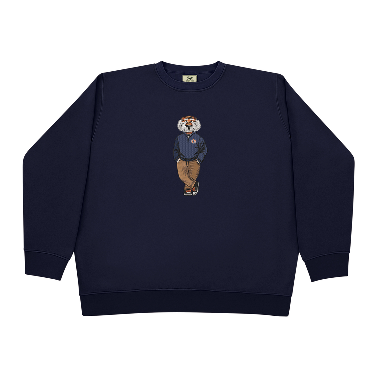 Auburn Q-Zip Embroidered Crewneck
