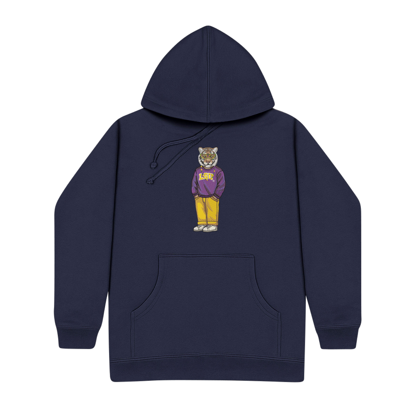 LSU Mardi Gras Mask Embroidered Hoodie