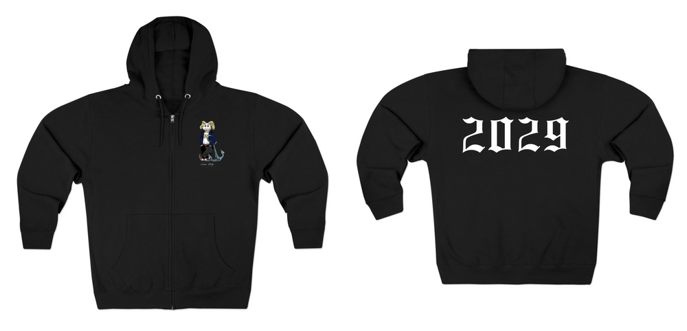 Navy 2029 Zip Hoodie