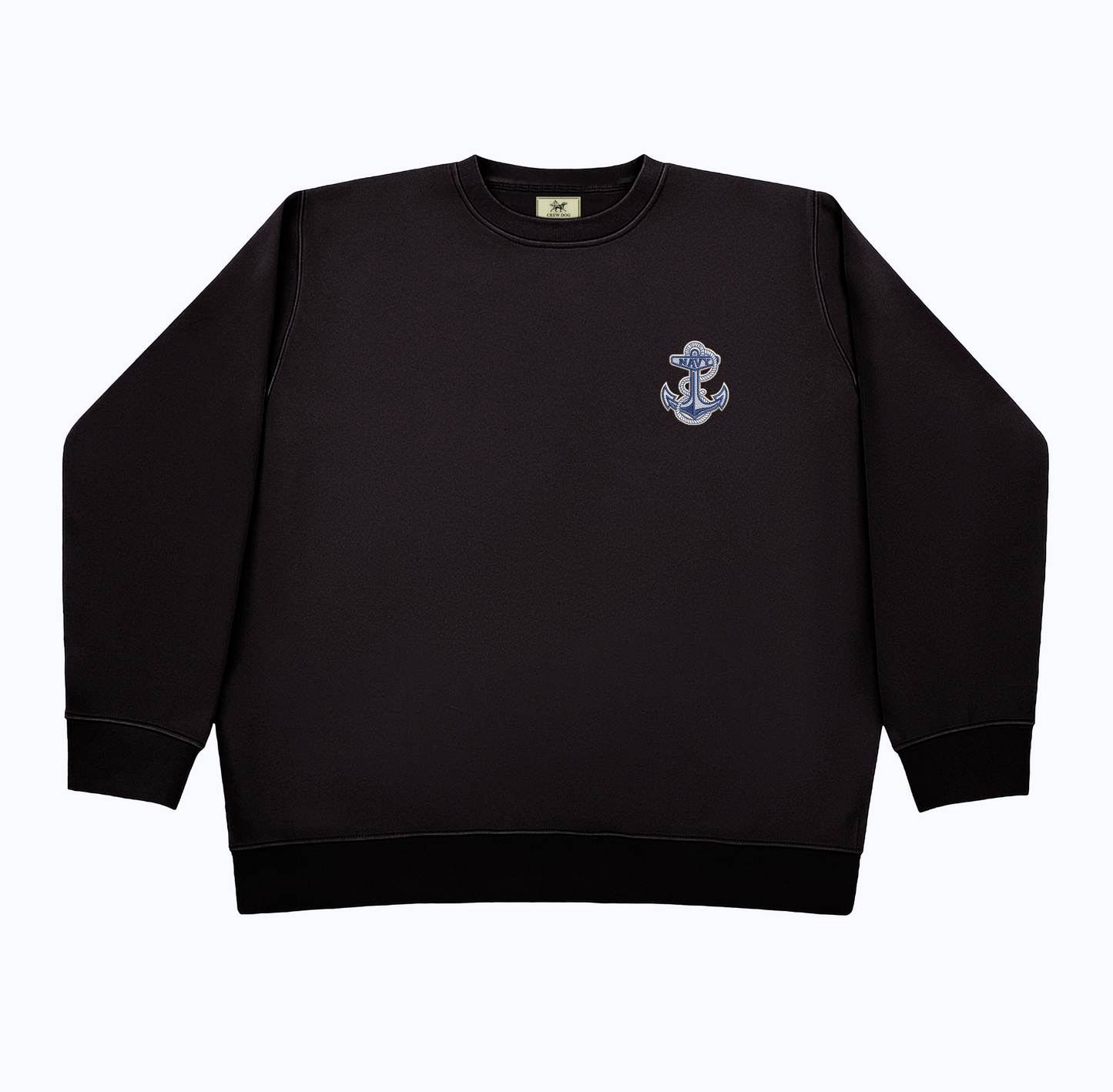 Navy Anchor Embroidered Crewneck