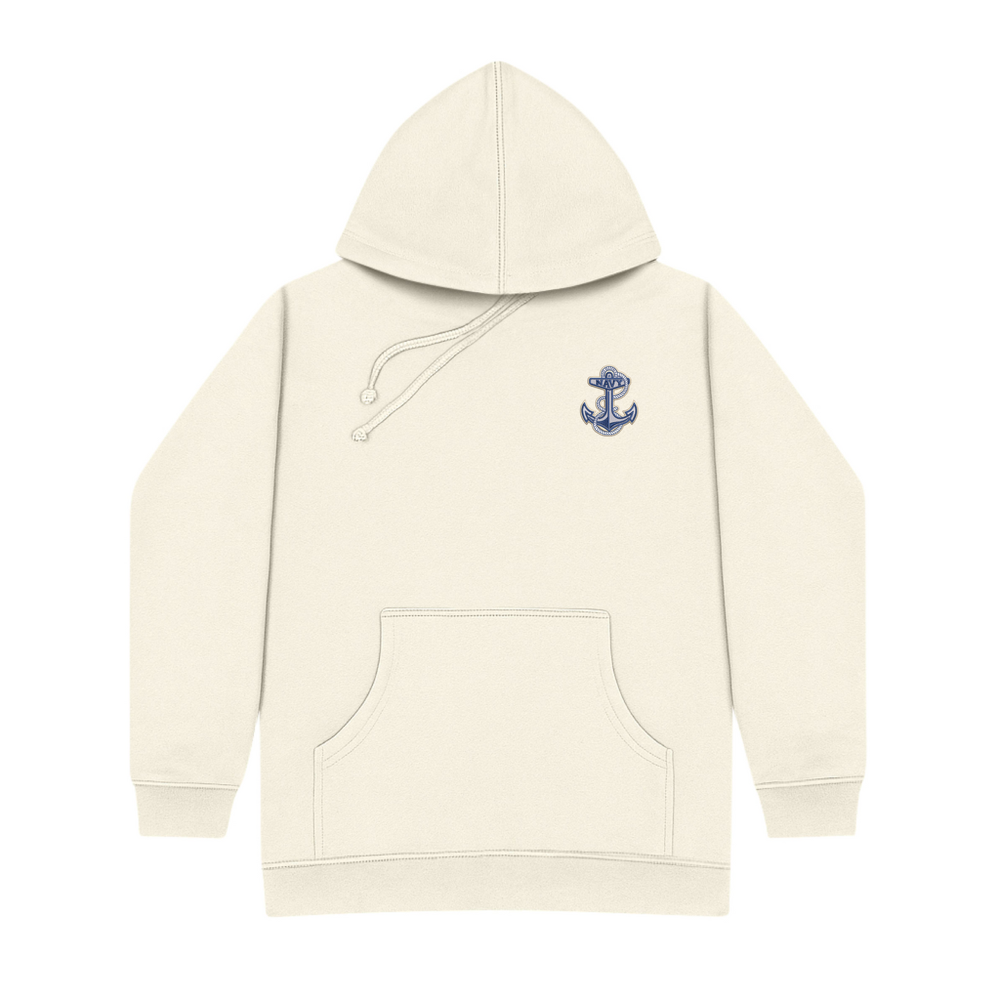 Navy Anchor Embroidered Hoodie