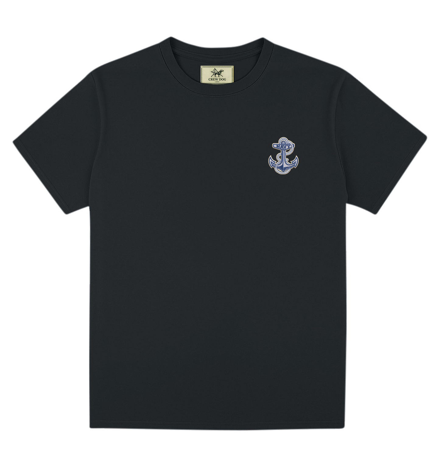 Navy Anchor Embroidered Tee