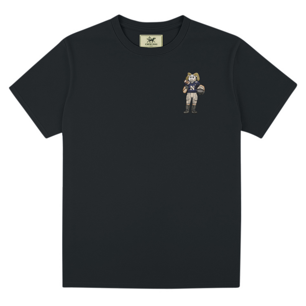 Navy Football Embroidered Tee