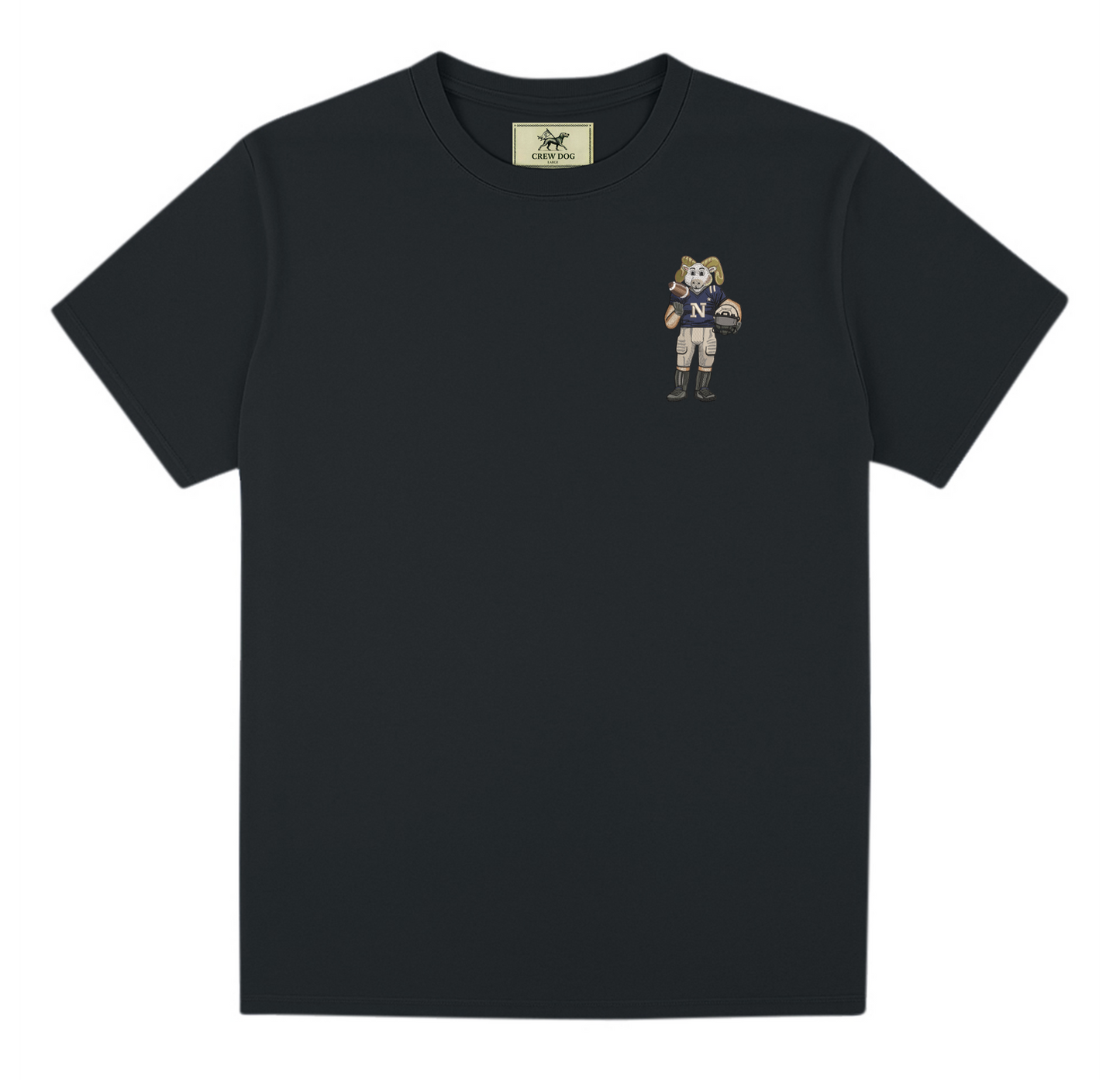 Navy Football Embroidered Tee