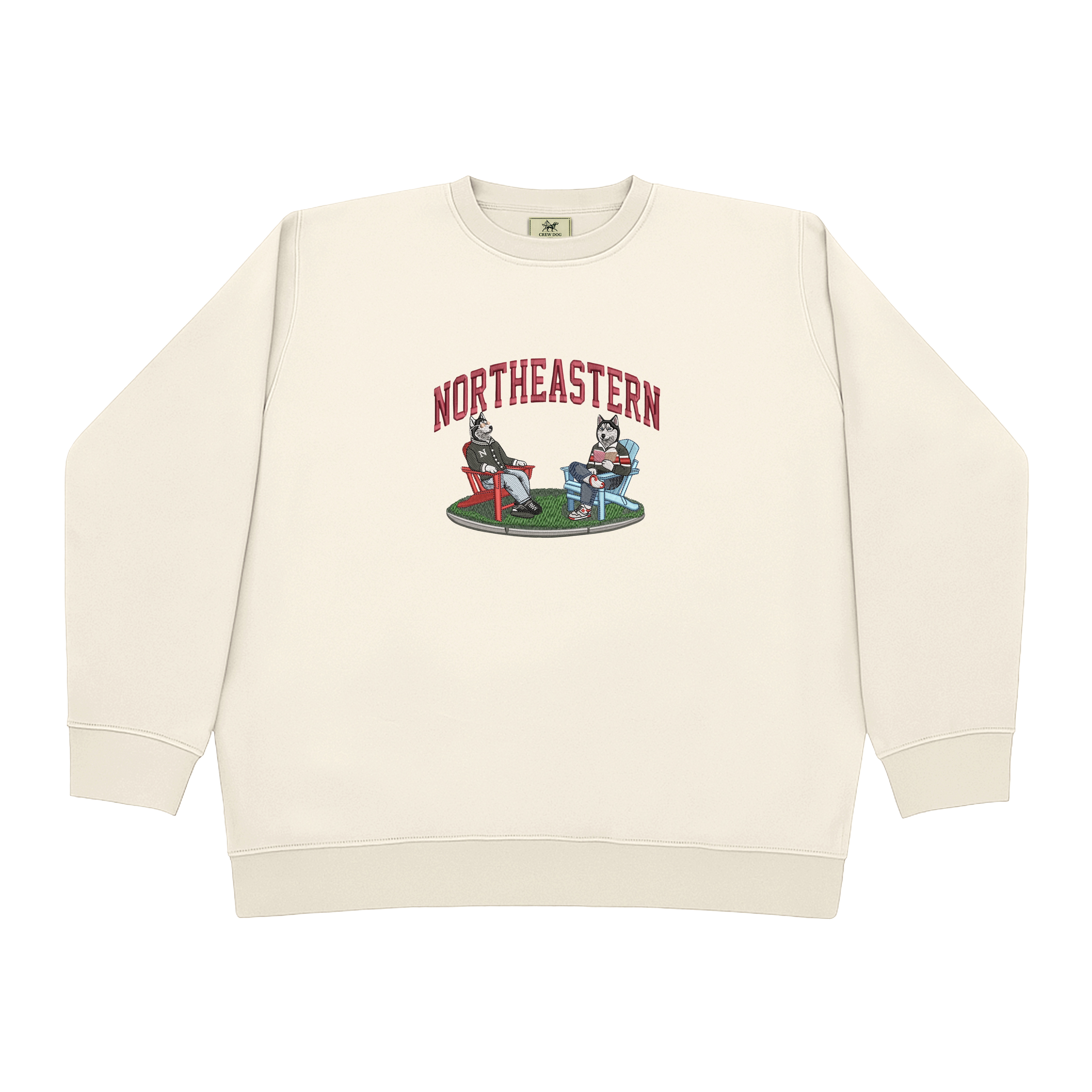 Northeastern Lawn Embroidered Crewneck – Crew Dog