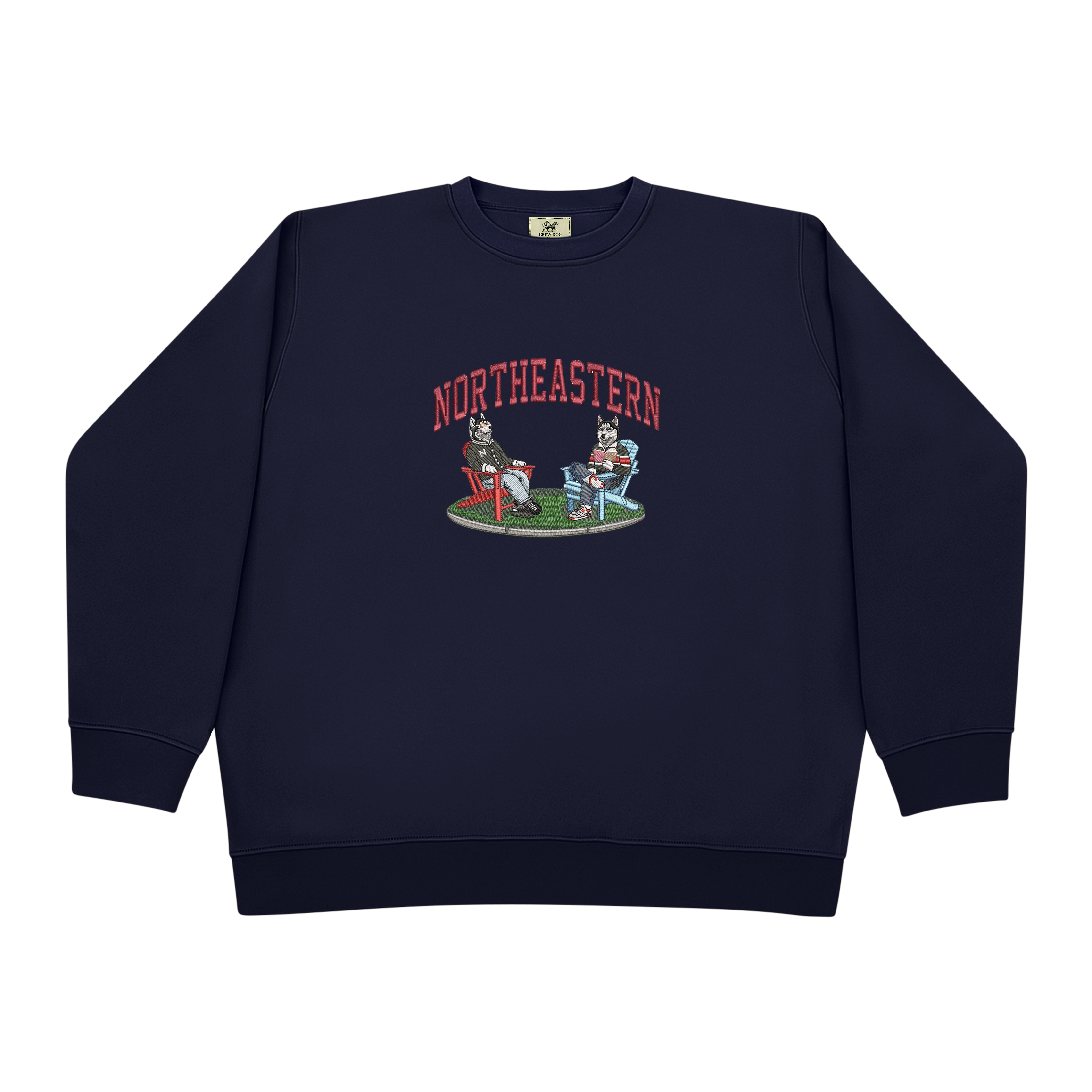 Northeastern Lawn Embroidered Crewneck – Crew Dog